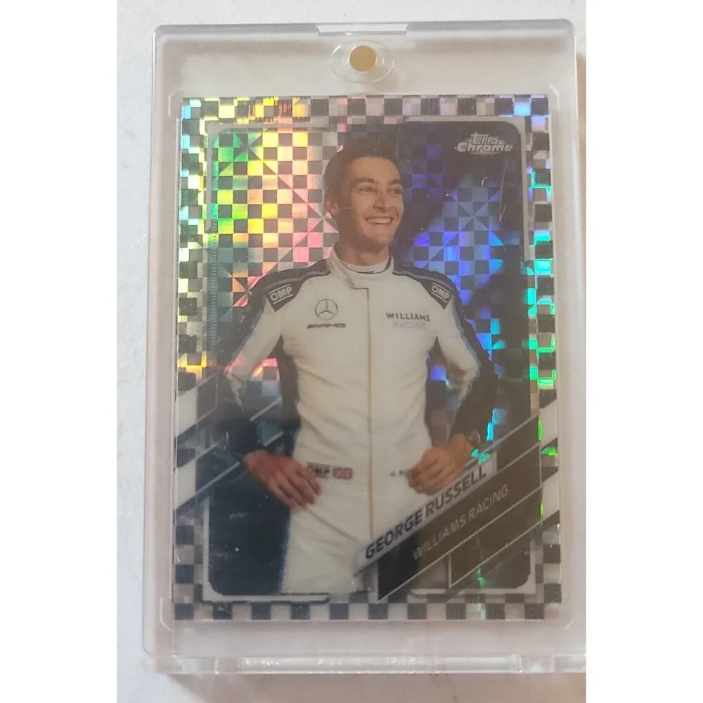 2021 Topps Chrome Formula 1 -F1 Racers George Russell #19 Checker Flag Refractor